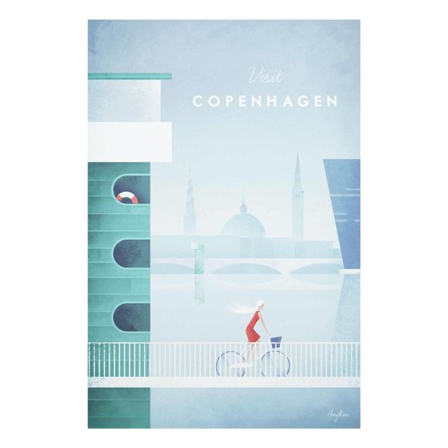 Wall art turquoise Travel Poster - Copenhagen