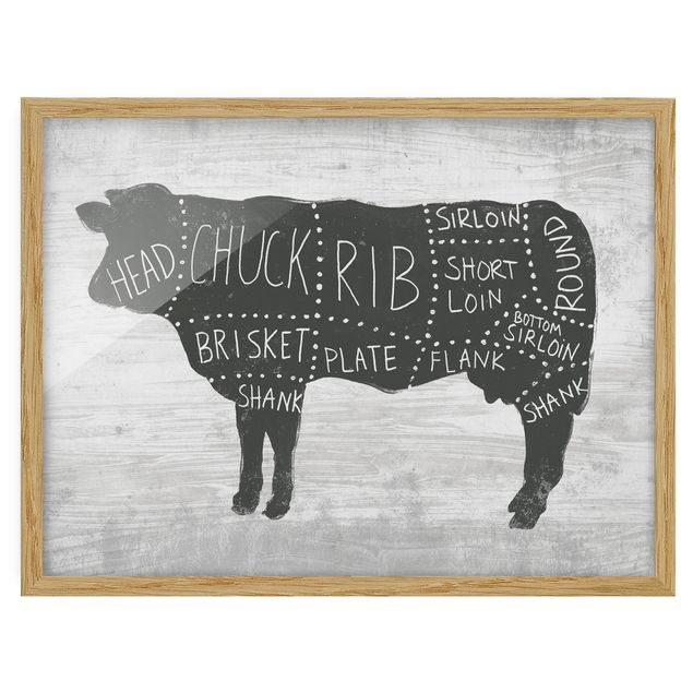 Framed quotes prints Butcher Board - Beef