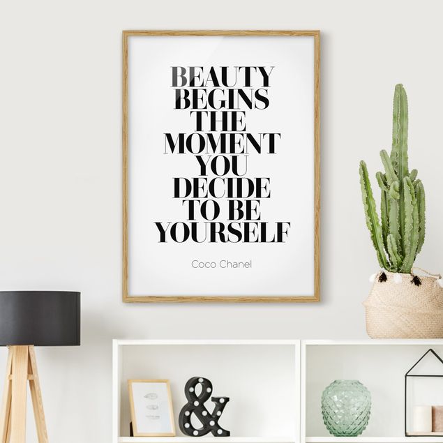 Framed quotes Be Yourself Coco Chanel