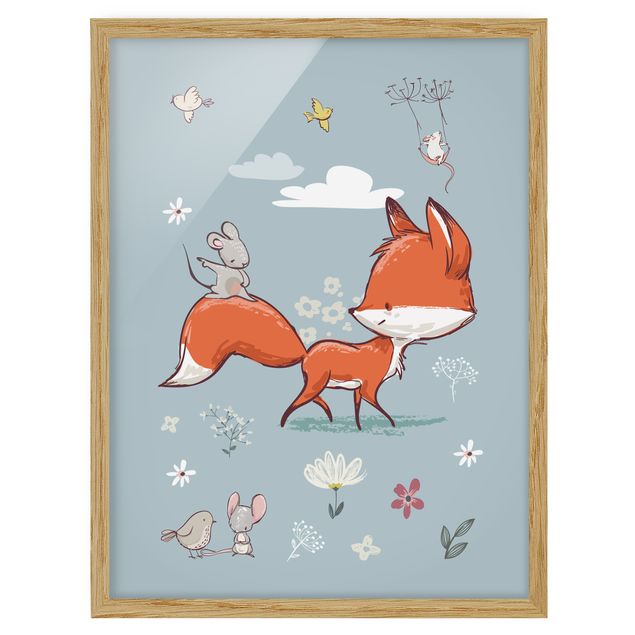 Animal wall art Fox And Mouse On The Move