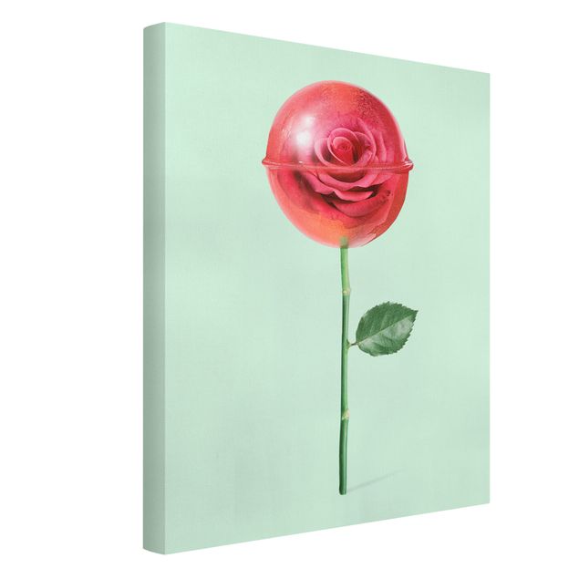 Canvas art prints Rose With Lollipop