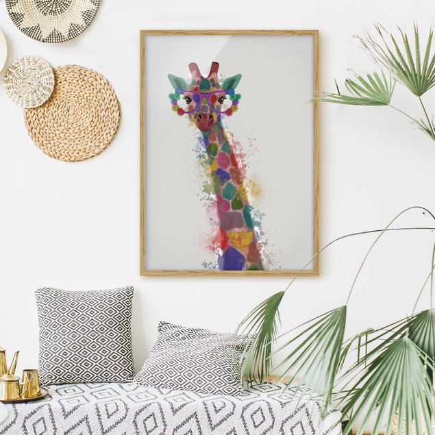 Giraffe art Rainbow Splash Giraffe