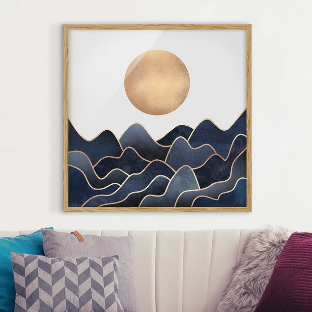 Prints landscape Golden Sun Blue Waves