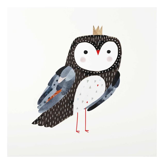 Prints Crowned Owl Dark