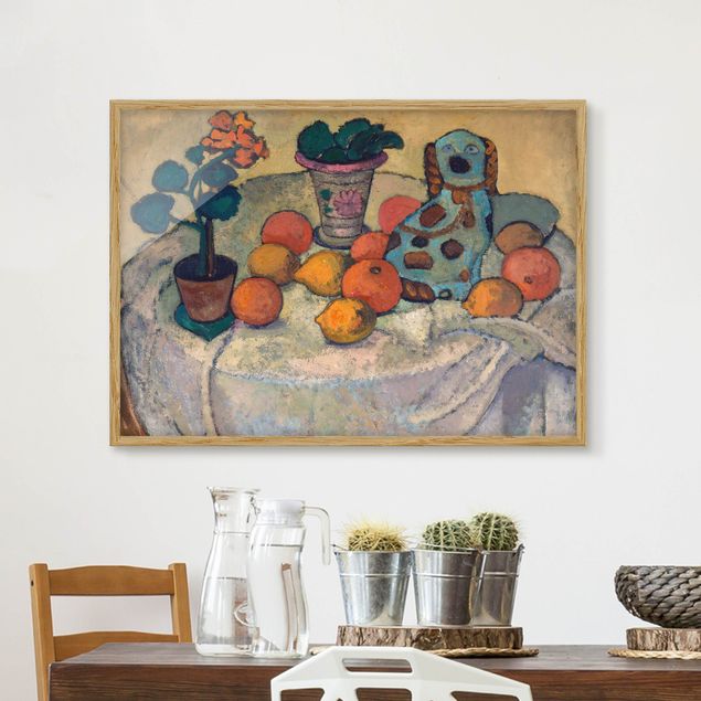 Expressionism Paula Modersohn-Becker - Still Life With Oranges And Stoneware Dog