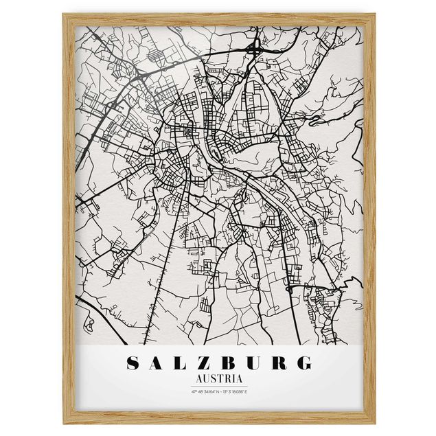 Prints quotes Salzburg City Map - Classic