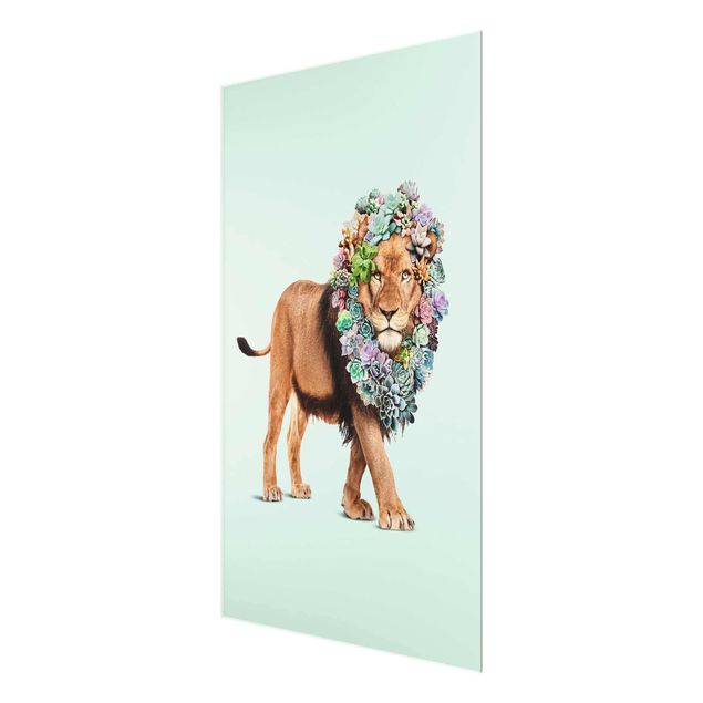 Art prints Lion With Succulents