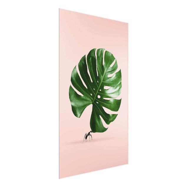 Prints floral Ant With Monstera Leaf
