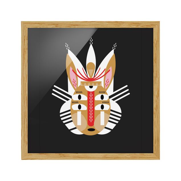 Animal canvas Collage Ethno Mask - Rabbit