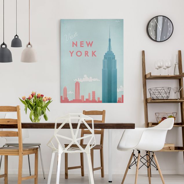 New York skyline canvas Travel Poster - New York
