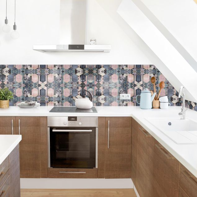 Kitchen splashback patterns Art Deco Marble Gold II