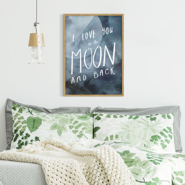 Wall quotes framed Heavenly Love - Moon