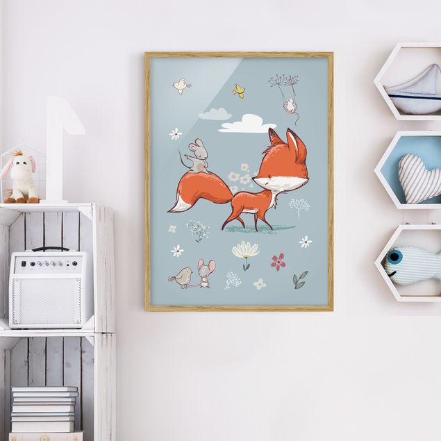 Kids room decor Fox And Mouse On The Move