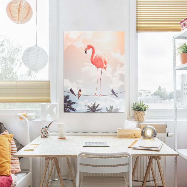 Landscape wall art Sky With Flamingo