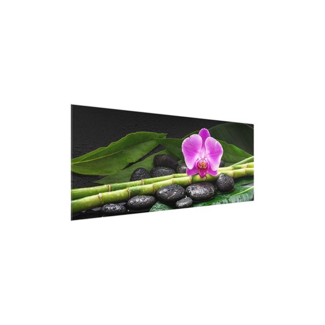 Orchid wall art Green Bamboo With Orchid Flower