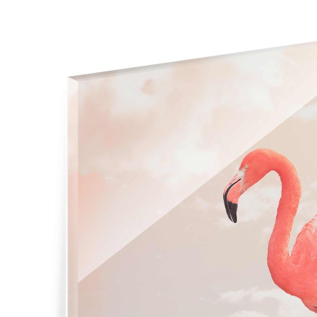 Prints pink Sky With Flamingo