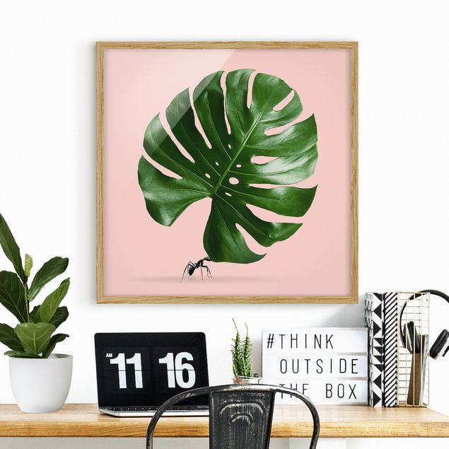 Kitchen Ant With Monstera Leaf