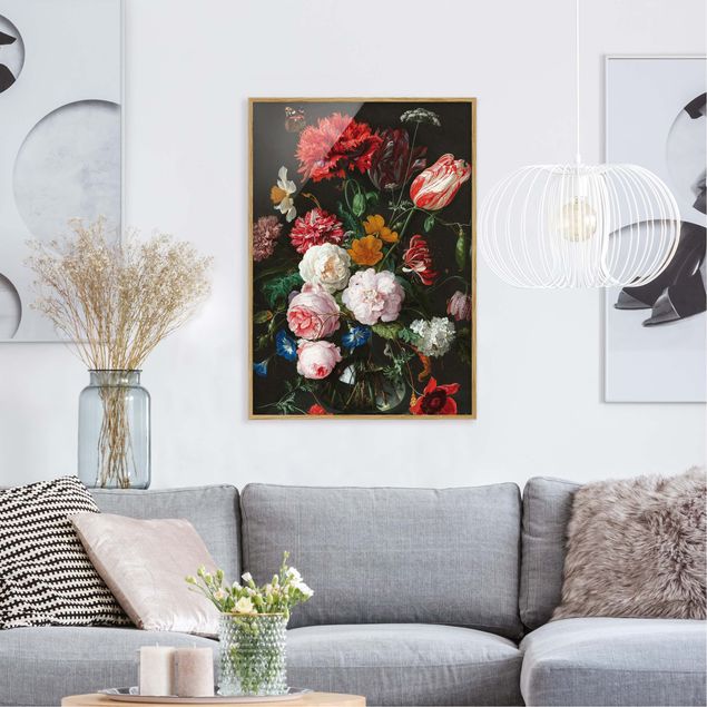 Canvas art Jan Davidsz De Heem - Still Life With Flowers In A Glass Vase