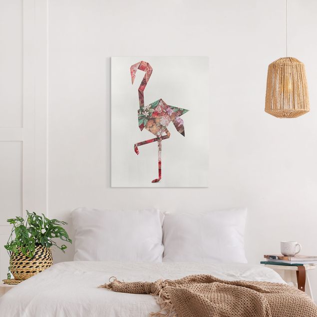 Art prints Origami Flamingo