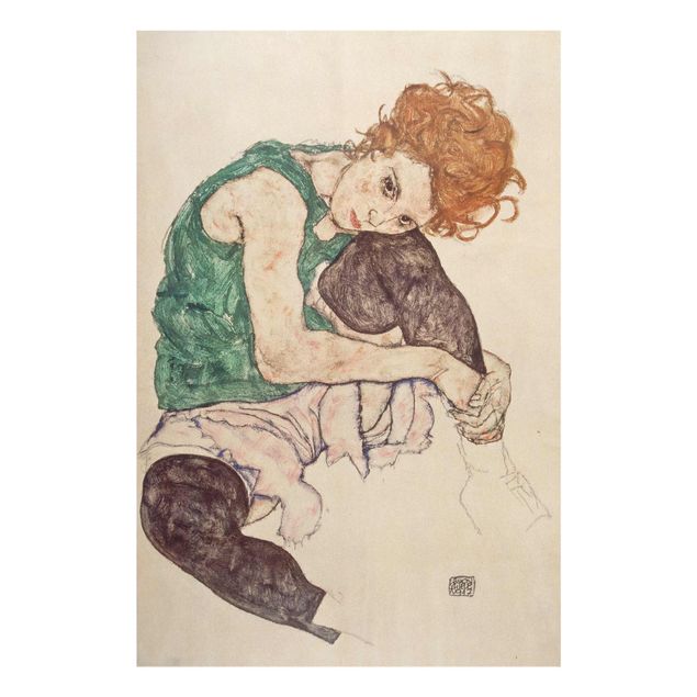 Art prints Egon Schiele - Sitting Woman With A Knee Up