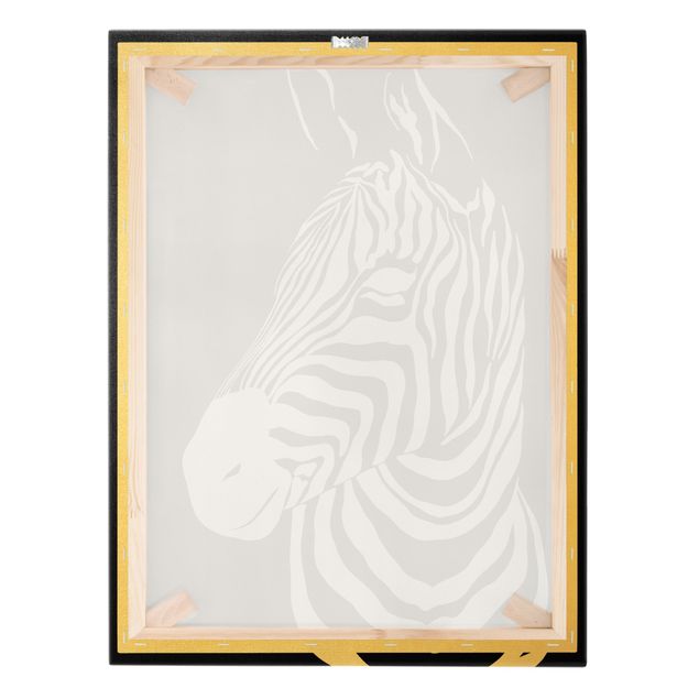Canvas print gold - Safari Animals - Portrait Zebra Black