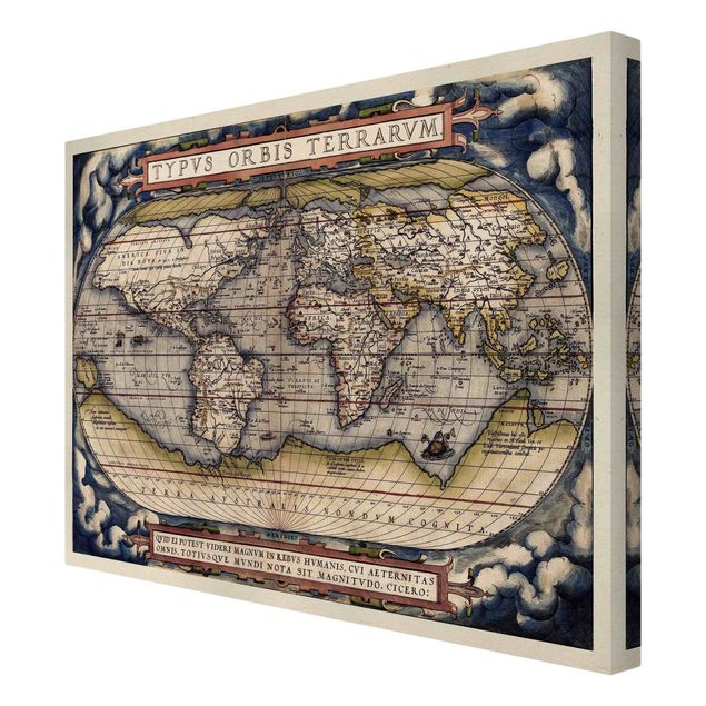 Canvas wall art Historic World Map Typus Orbis Terrarum