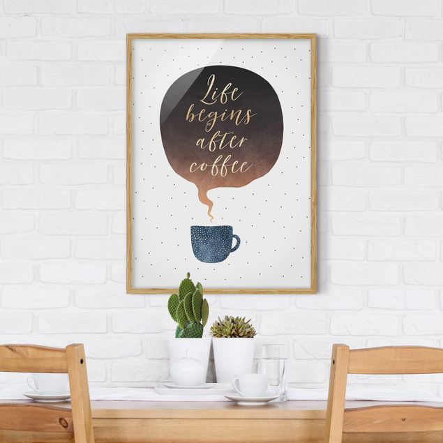 Art posters Life Begins After Coffee Dots