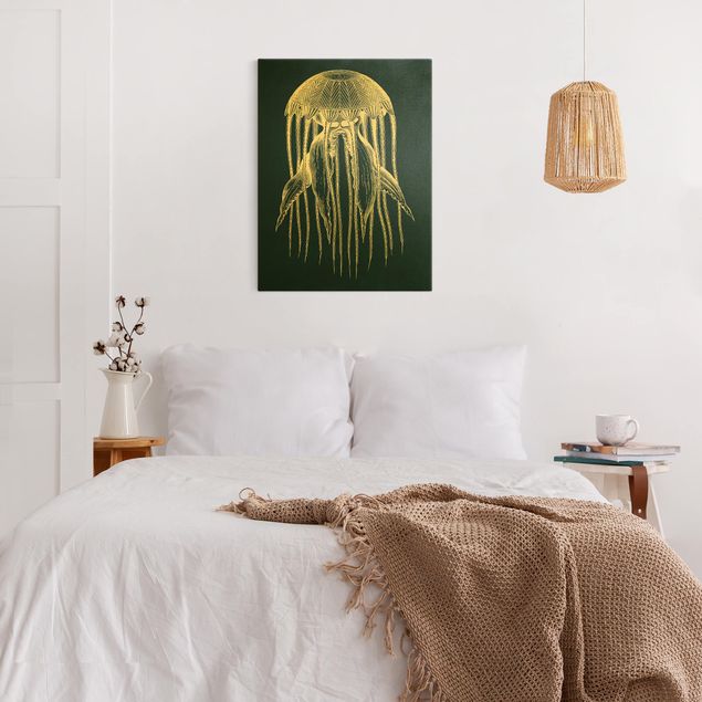 Prints Illustration Jellyfish On Blue