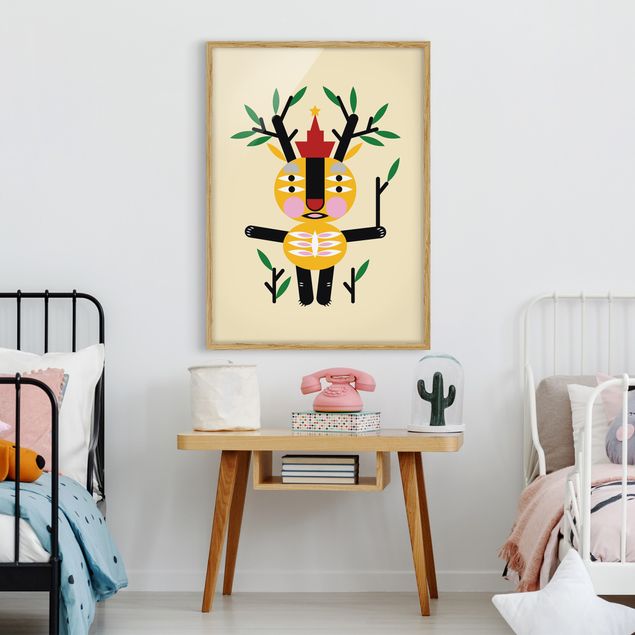 Vintage indian prints Collage Ethno Monster - Deer