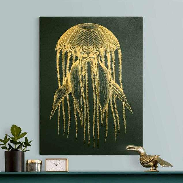 Canvas prints animals Illustration Jellyfish On Blue