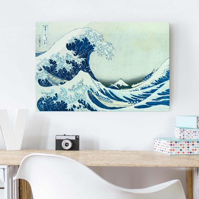 Glass prints sayings & quotes Katsushika Hokusai - The Great Wave At Kanagawa