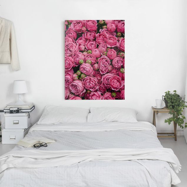 Pink rose canvas Pink Peonies