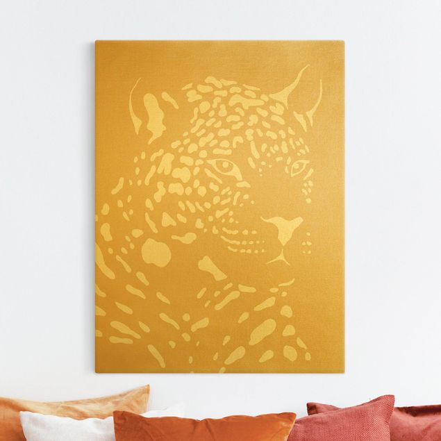 Animal canvas Safari Animals - Portrait Leopard Beige