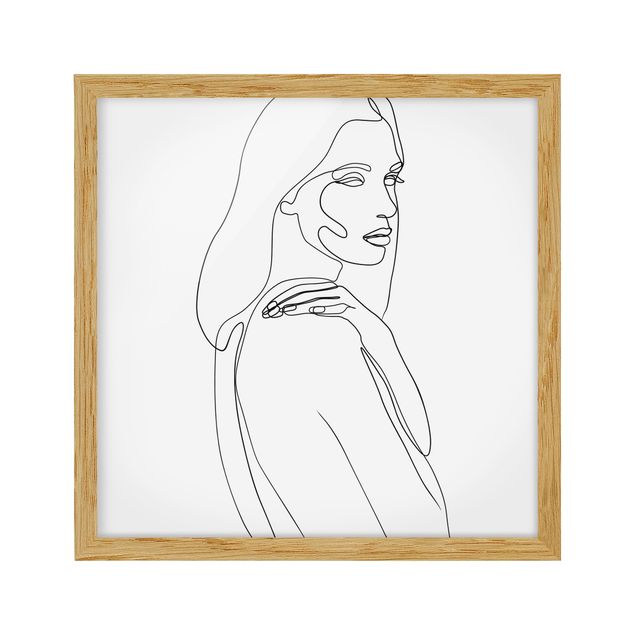 Contemporary art prints Line Art Woman's Shoulder Black And White