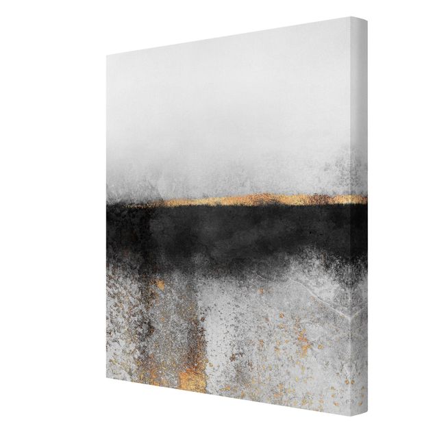 Elisabeth Fredriksson poster Abstract Golden Horizon Black And White