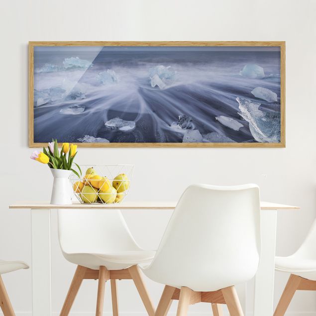 Landscape canvas prints Chunks Of Ice On The Beach East Iceland