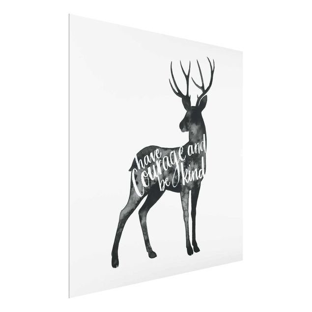 Glass prints pieces Animals With Wisdom - Hirsch