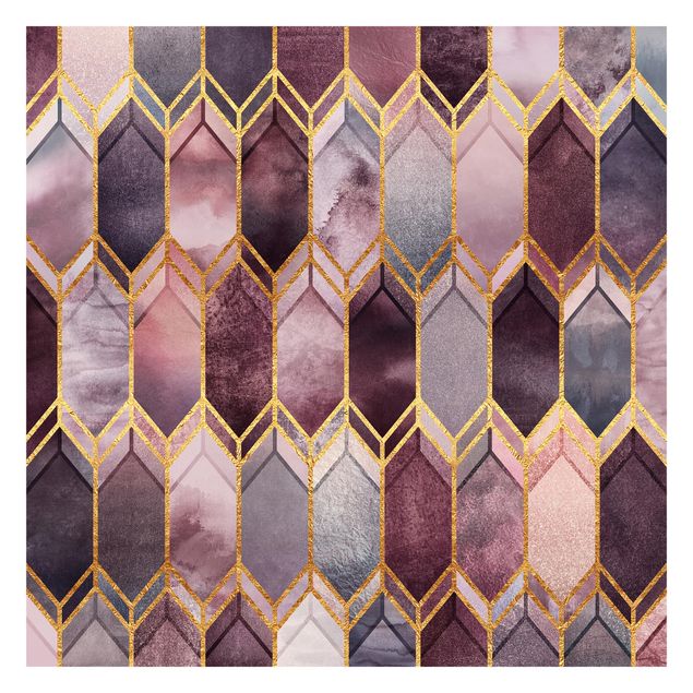 Wallpapers pink Stained Glass Geometric Rose Gold