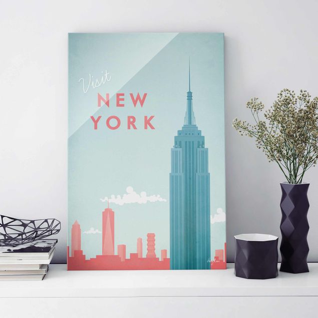 Glass prints New York Travel Poster - New York