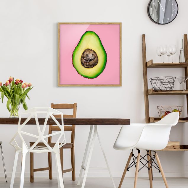 Animal canvas Avocado With Hedgehog