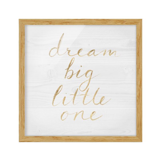 Framed quotes Wooden Wall White - Dream Big
