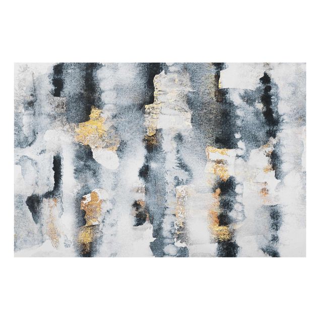 Contemporary art prints Abstract Watercolour With Gold
