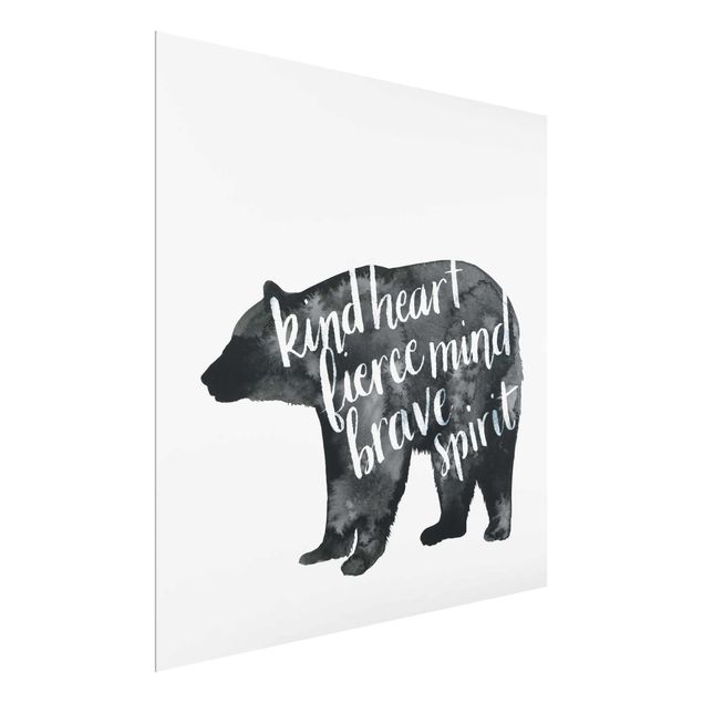 Glass prints pieces Animals With Wisdom - Bear