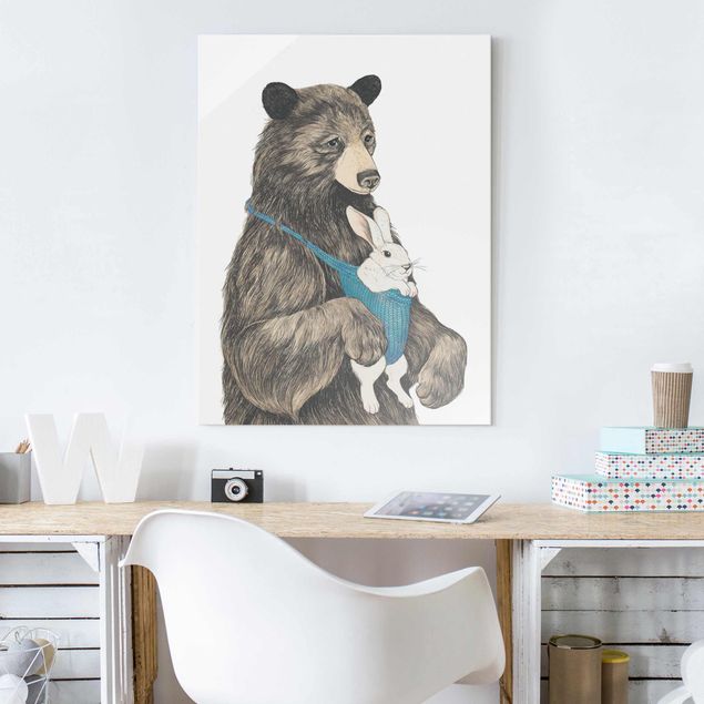 Kitchen Illustration Bear And Bunny Baby