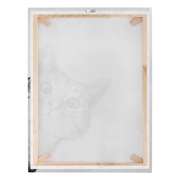 Canvas art Illustration Cat Drawing Black And White