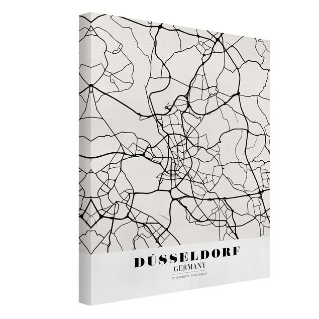 Canvas prints maps Dusseldorf City Map - Classic