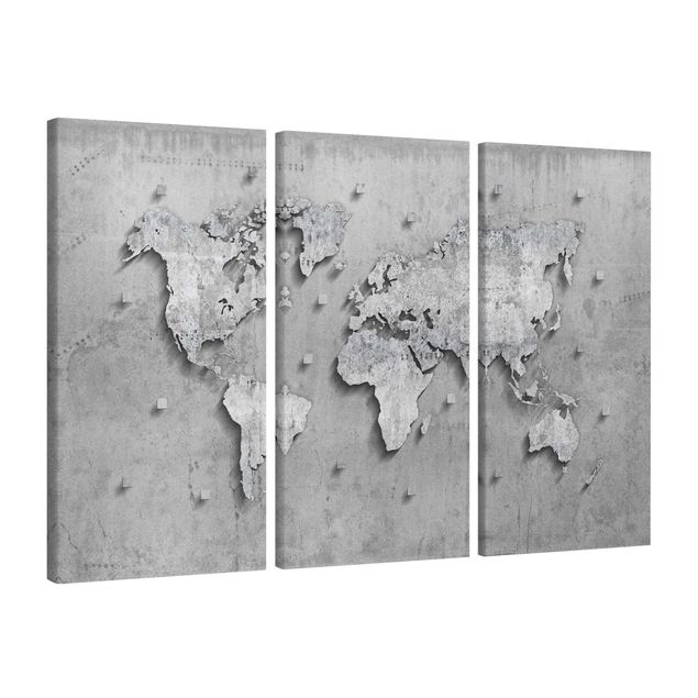 Canvas prints maps Concrete World Map