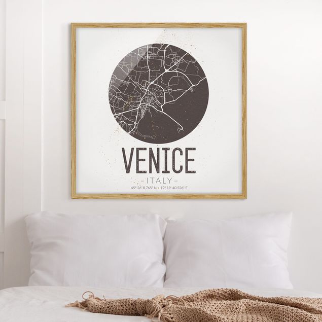 Italian prints Venice City Map - Retro
