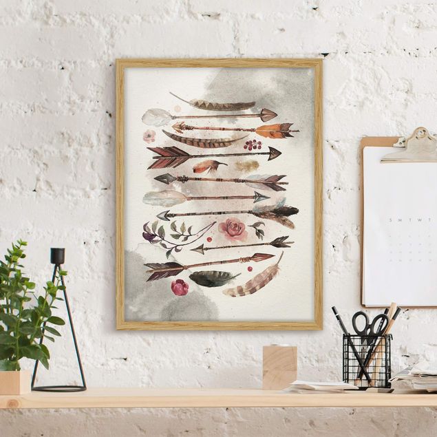 Kitchen Boho Arrows And Feathers - Watercolour