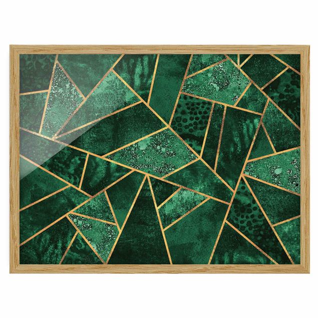 Prints modern Dark Emerald With Gold
